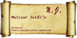 Melczer Jolán névjegykártya
